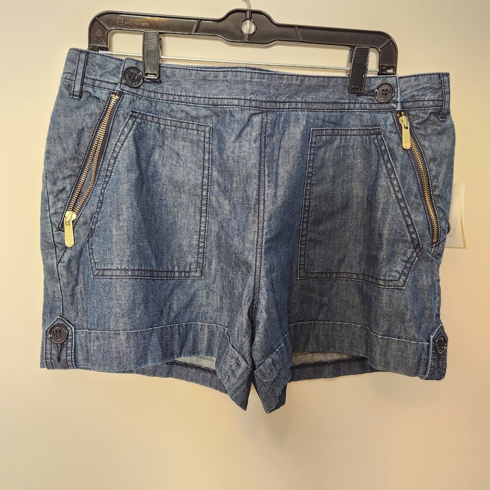 Michael Kors‎ Linen Blend Double Zip Womens Shorts Size 12 NWT